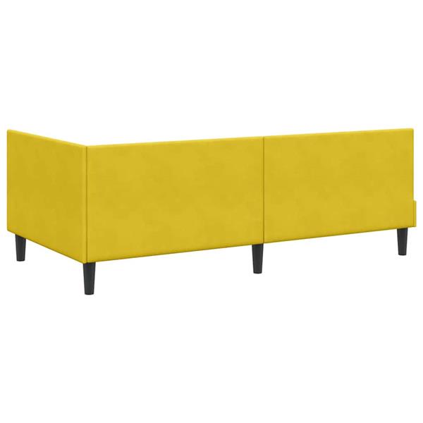 Grote foto vidaxl hoekbedframe anders geel 90 x 190 cm fluweel en engineered hout antiek en kunst stoelen en banken