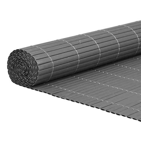 Grote foto vidaxl tuinhek dubbelzijdig grijs 1 8x5 m pvc tuin en terras hekken en schuttingen