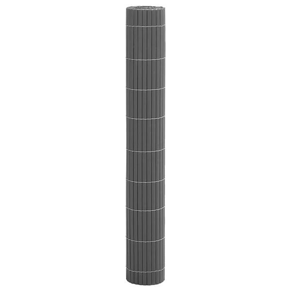 Grote foto vidaxl tuinhek dubbelzijdig grijs 1 8x5 m pvc tuin en terras hekken en schuttingen