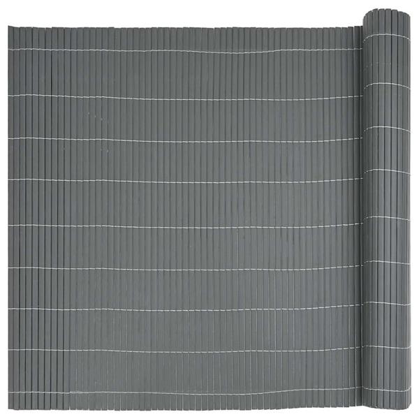 Grote foto vidaxl tuinhek dubbelzijdig grijs 1 8x5 m pvc tuin en terras hekken en schuttingen