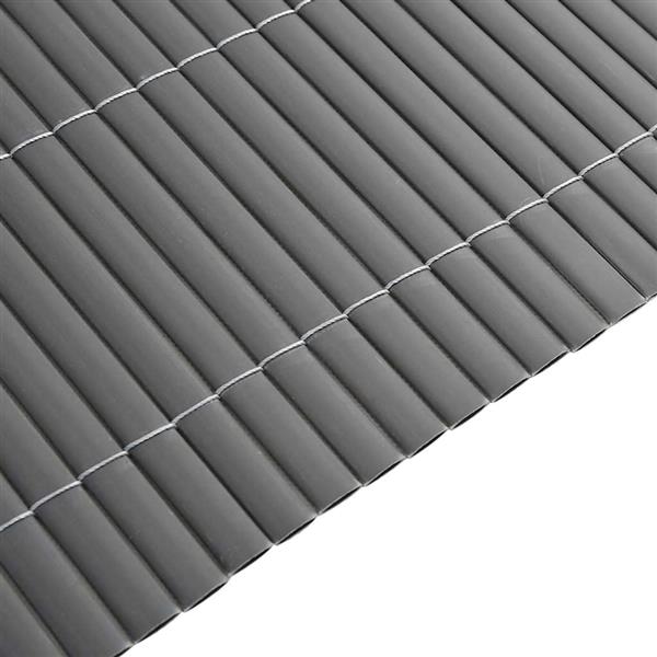Grote foto vidaxl tuinhek dubbelzijdig grijs 1 8x5 m pvc tuin en terras hekken en schuttingen