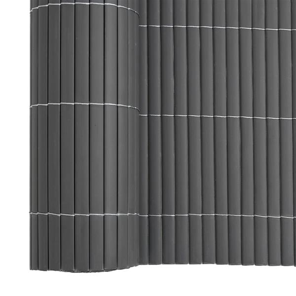Grote foto vidaxl tuinhek dubbelzijdig grijs 1 8x5 m pvc tuin en terras hekken en schuttingen
