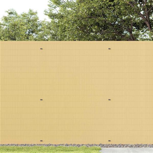 Grote foto vidaxl tuinhek dubbelzijdig geel 1 8x3 m pvc tuin en terras hekken en schuttingen