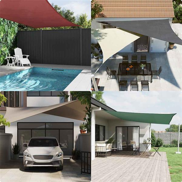 Grote foto vidaxl zonnezeil rood 7x5x5 m 100 polyester oxford tuin en terras overige tuin en terras