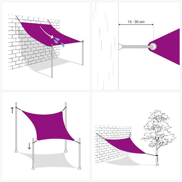 Grote foto vidaxl zonnezeil blauw 7x5x5 m 100 polyester oxford tuin en terras overige tuin en terras