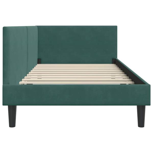 Grote foto vidaxl hoekbedframe donkergroen 80 x 200 cm fluweel en engineered hout antiek en kunst stoelen en banken