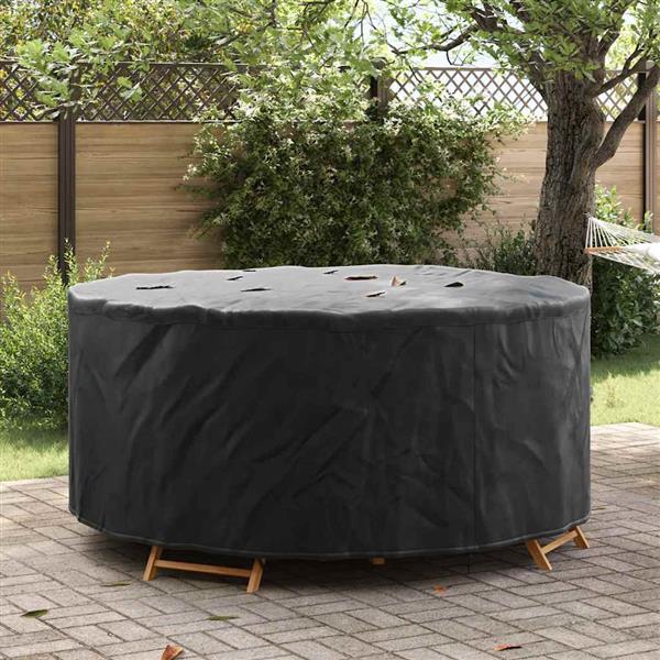 Grote foto vidaxl hoes voor tuinmeubelen zwart 200 x 200 x 71 cm 210d stof tuin en terras tuinmeubelen