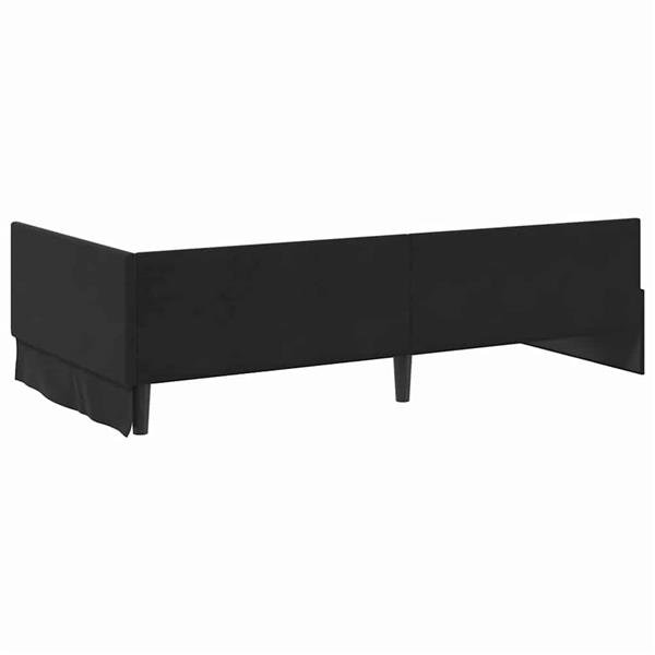 Grote foto vidaxl hoekbedframe zwart 90 x 200 cm fluweel en engineered hout antiek en kunst stoelen en banken
