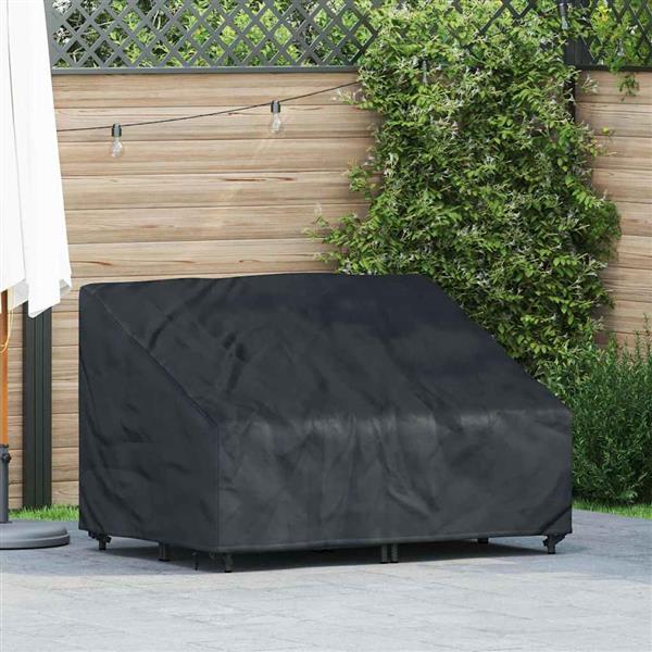 Grote foto vidaxl tuinbankhoes zwart 130 x 95 x 40 80 cm 420d stof tuin en terras tuinmeubelen