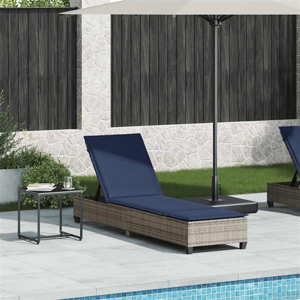 Grote foto vidaxl ligstoel met kussens grijs 55x200x25 5cm polyrotan tuin en terras tuinmeubelen