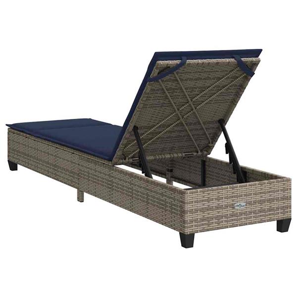 Grote foto vidaxl ligstoel met kussens grijs 55x200x25 5cm polyrotan tuin en terras tuinmeubelen
