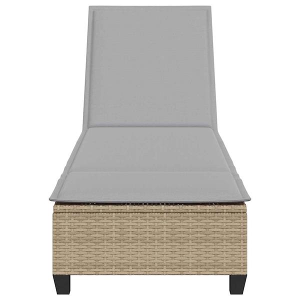 Grote foto vidaxl ligstoel met kussens beige 55x200x25 5cm polyrotan tuin en terras tuinmeubelen