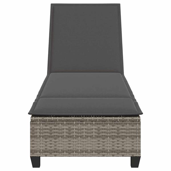 Grote foto vidaxl ligstoel met kussens grijs 55x200x25 5cm polyrotan tuin en terras tuinmeubelen