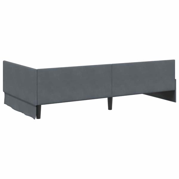 Grote foto vidaxl hoekbedframe donkergrijs 90 x 190 cm fluweel en engineered hout antiek en kunst stoelen en banken