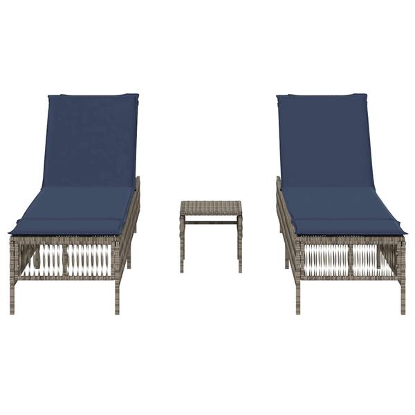 Grote foto vidaxl ligstoelen 2 stuks met tafel grijs poly rotan tuin en terras tuinmeubelen