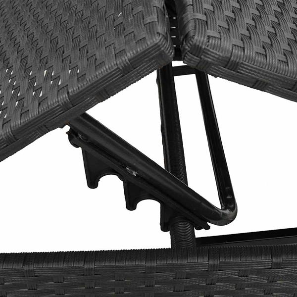 Grote foto vidaxl ligstoel met kussen zwart polyrotan tuin en terras tuinmeubelen
