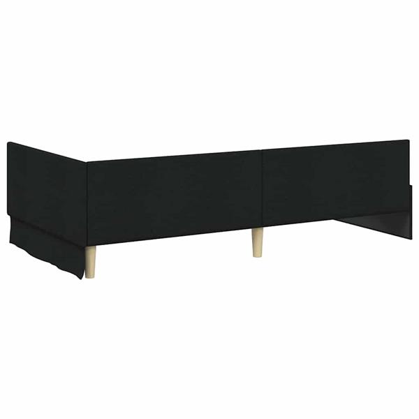 Grote foto vidaxl hoekbedframe zwart 90 x 200 cm stof en ge mproviseerd hout antiek en kunst stoelen en banken