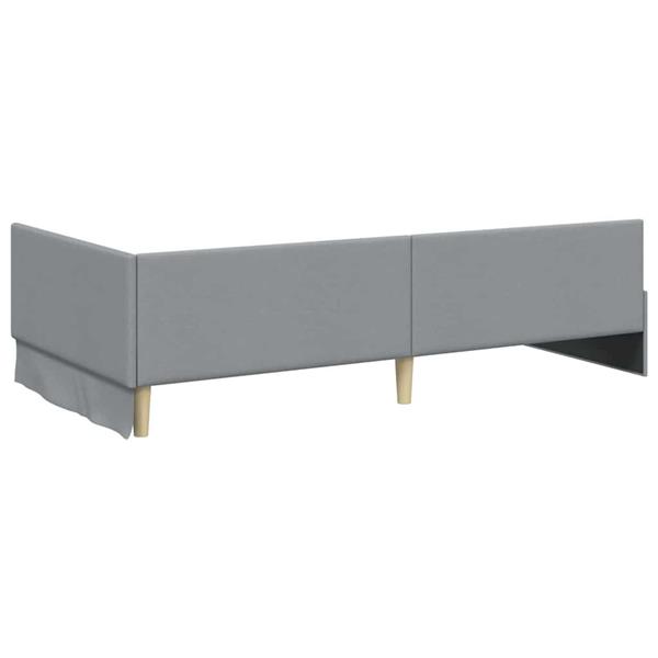 Grote foto vidaxl hoekbedframe lichtgrijs 90 x 200 cm stof en ge mproviseerd hout antiek en kunst stoelen en banken