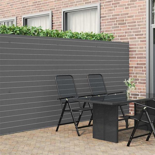 Grote foto vidaxl tuinhek dubbelzijdig grijs 1 8x5 m pvc tuin en terras hekken en schuttingen