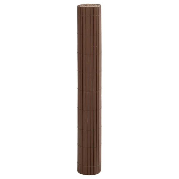 Grote foto vidaxl tuinhek dubbelzijdig bruin 1 8x5 m pvc tuin en terras hekken en schuttingen