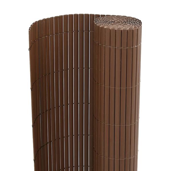 Grote foto vidaxl tuinhek dubbelzijdig bruin 1 8x5 m pvc tuin en terras hekken en schuttingen