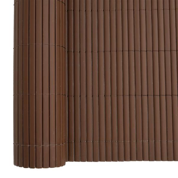 Grote foto vidaxl tuinhek dubbelzijdig bruin 1 8x5 m pvc tuin en terras hekken en schuttingen