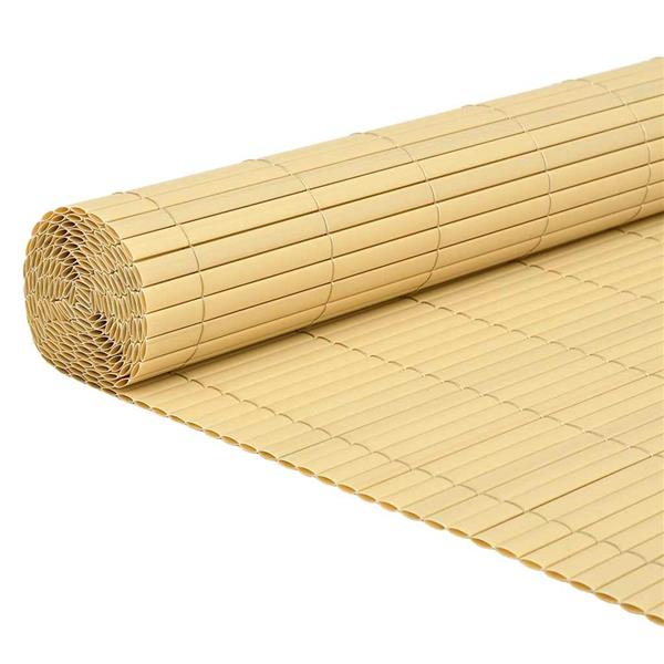 Grote foto vidaxl tuinhek dubbelzijdig geel 1 8x5 m pvc tuin en terras hekken en schuttingen