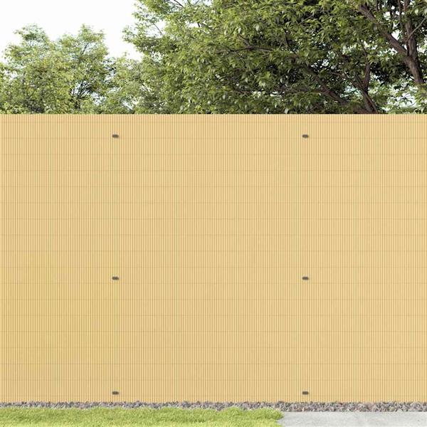 Grote foto vidaxl tuinhek dubbelzijdig geel 1 8x5 m pvc tuin en terras hekken en schuttingen