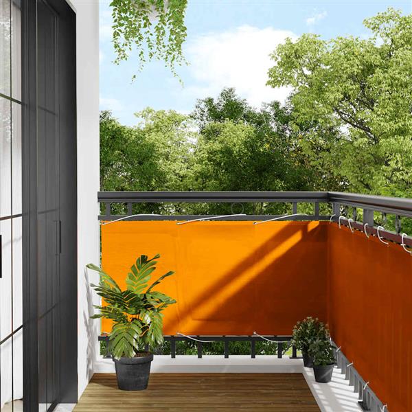 Grote foto vidaxl balkonscherm oranje 75x700 cm 100 polyester oxford tuin en terras overige tuin en terras