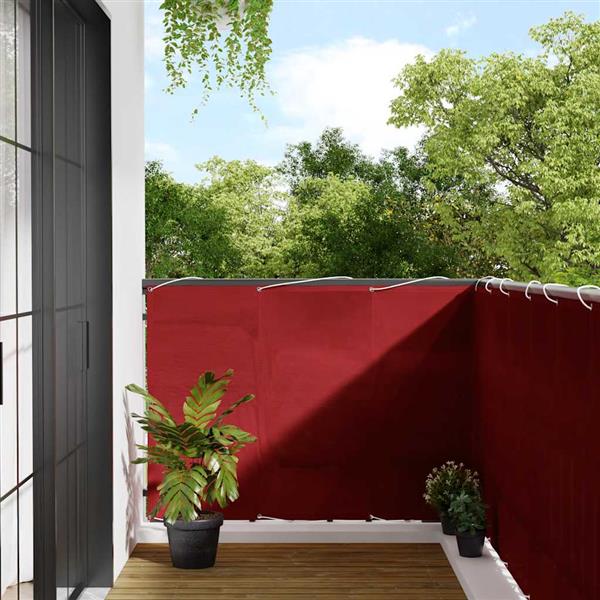 Grote foto vidaxl balkonscherm rood 120x800 cm 100 polyester oxford tuin en terras overige tuin en terras