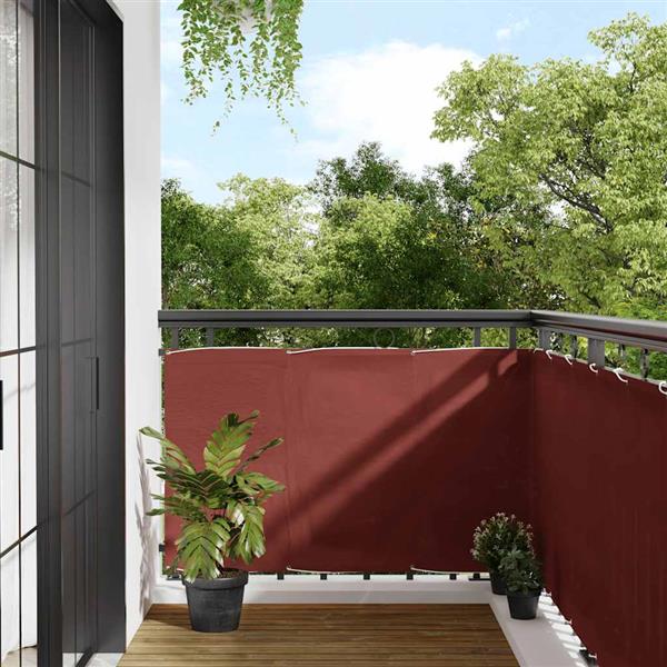 Grote foto vidaxl balkonscherm terracotta 90x1000 cm 100 polyester oxford tuin en terras overige tuin en terras