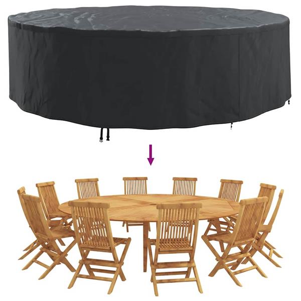Grote foto vidaxl hoes voor tuinmeubelen zwart 320 x 320 x 105 cm 420d stof tuin en terras tuinmeubelen