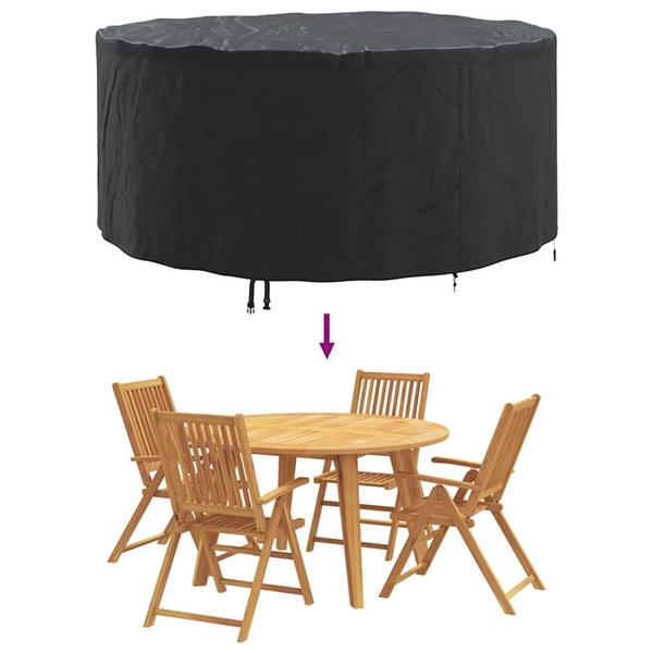 Grote foto vidaxl hoes voor tuinmeubelen zwart 200 x 200 x 71 cm 420d stof tuin en terras tuinmeubelen