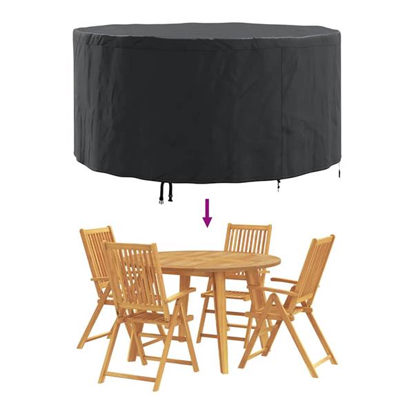 Grote foto vidaxl hoes voor tuinmeubelen zwart 182 x 182 x 71 cm 600d stof tuin en terras tuinmeubelen