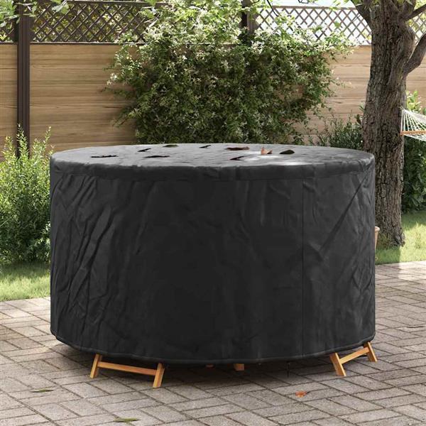 Grote foto vidaxl hoes voor tuinmeubelen zwart 157 x 157 x 71 cm 600d stof tuin en terras tuinmeubelen