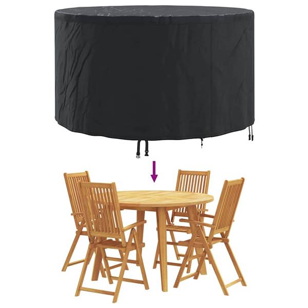 Grote foto vidaxl hoes voor tuinmeubelen zwart 157 x 157 x 71 cm 600d stof tuin en terras tuinmeubelen