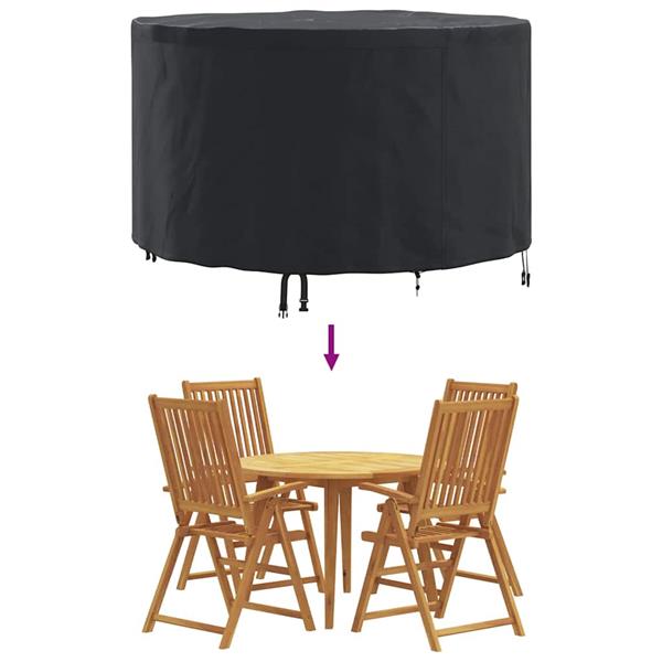 Grote foto vidaxl hoes voor tuinmeubelen zwart 102 x 102 x 71 cm 420d stof tuin en terras tuinmeubelen