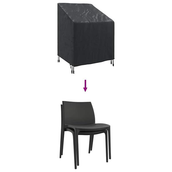Grote foto vidaxl tuinstoelhoes zwart 75 x 78 x 65 100 cm 420d stof tuin en terras tuinmeubelen