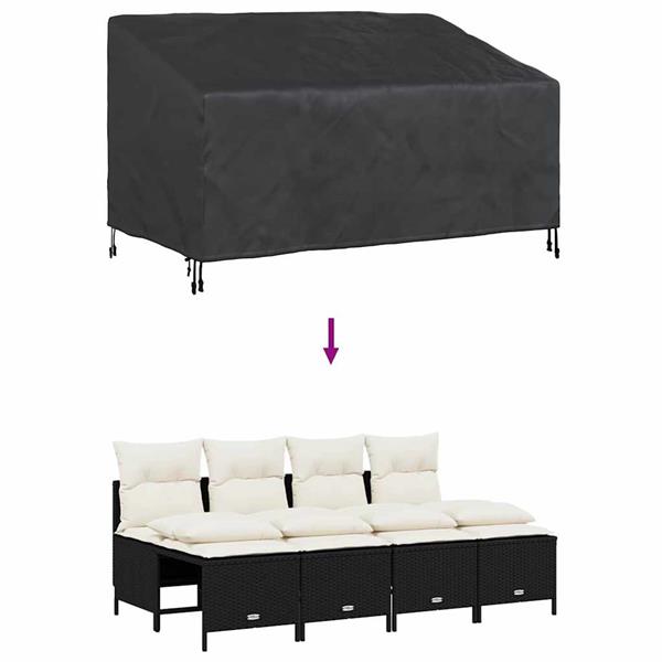 Grote foto vidaxl tuinbankhoes zwart 160 x 100 x 61 89 cm 210d stof tuin en terras tuinmeubelen