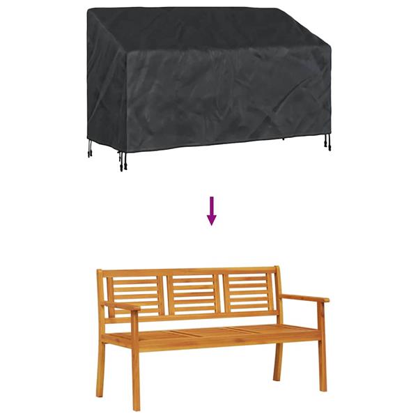 Grote foto vidaxl tuinbankhoes zwart 165 x 70 x 65 94 cm 420d stof tuin en terras tuinmeubelen
