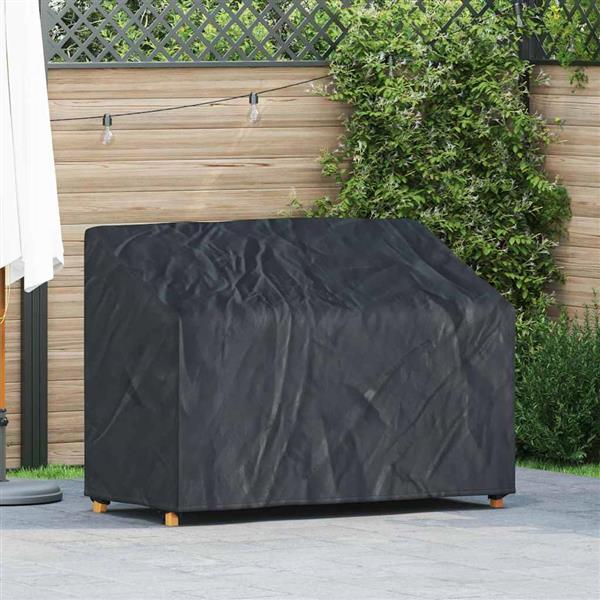Grote foto vidaxl tuinbankhoes zwart 134 x 70 x 65 94 cm 600d stof tuin en terras tuinmeubelen