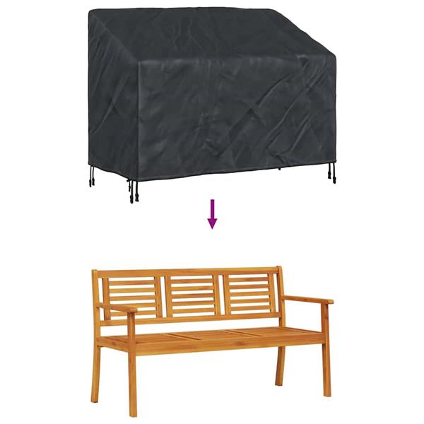 Grote foto vidaxl tuinbankhoes zwart 134 x 70 x 65 94 cm 600d stof tuin en terras tuinmeubelen