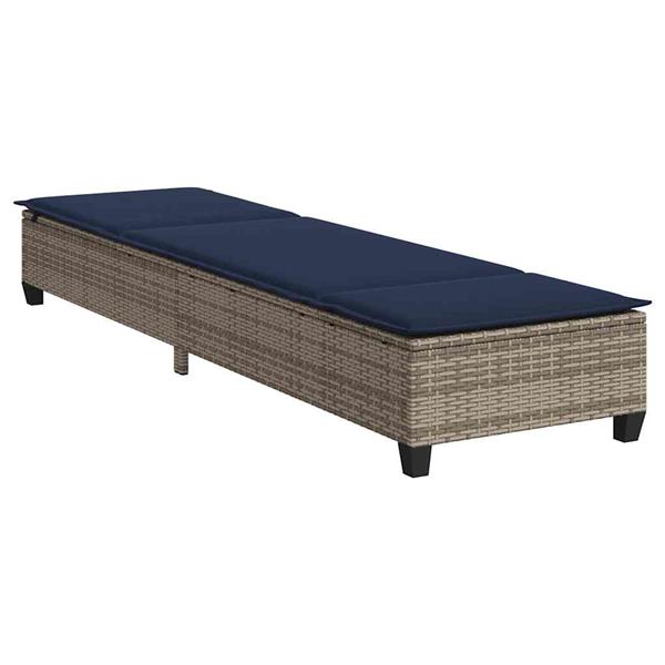 Grote foto vidaxl ligstoel met kussens grijs 55x200x25 5cm polyrotan tuin en terras tuinmeubelen