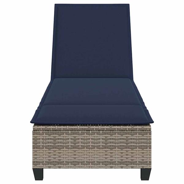 Grote foto vidaxl ligstoel met kussens grijs 55x200x25 5cm polyrotan tuin en terras tuinmeubelen