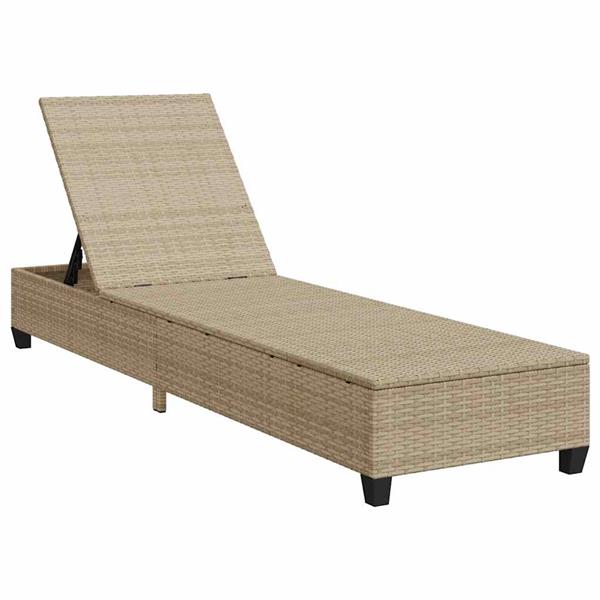 Grote foto vidaxl ligstoel met kussens beige 55x200x25 5cm polyrotan tuin en terras tuinmeubelen