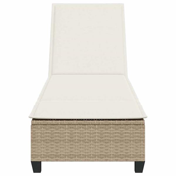 Grote foto vidaxl ligstoel met kussens beige 55x200x25 5cm polyrotan tuin en terras tuinmeubelen