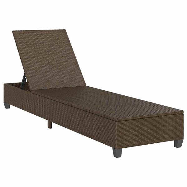 Grote foto vidaxl ligstoel met kussens bruin 55x200x25 5cm polyrotan tuin en terras tuinmeubelen
