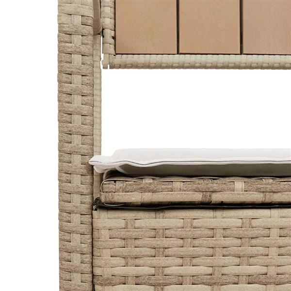 Grote foto vidaxl tuinbank met kussen beige polyrotan tuin en terras tuinmeubelen