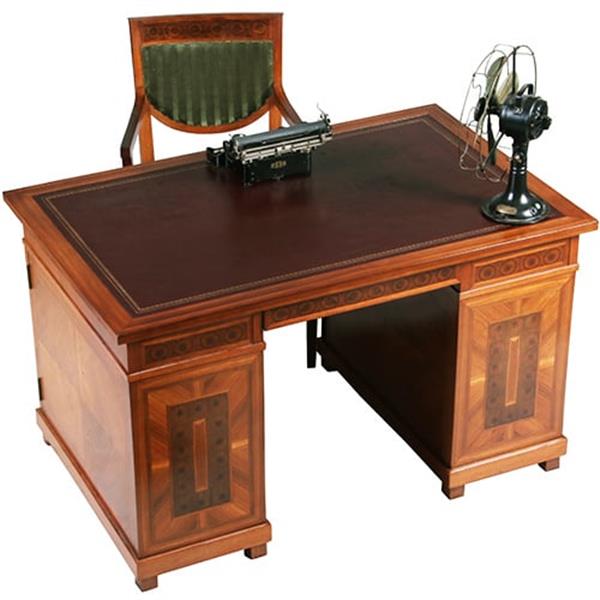 Grote foto oesterfineer ingelegd bureau met bureau stoel in bekleding naar wens no.320435 antiek en kunst stoelen en banken