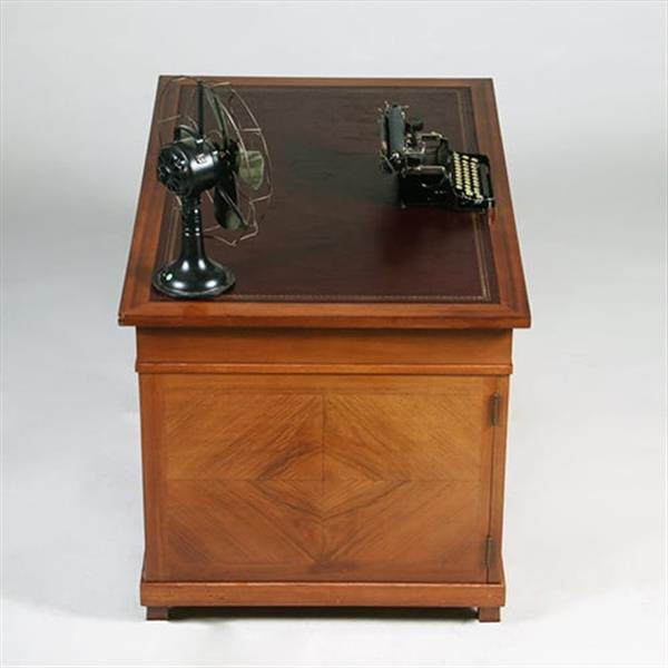 Grote foto oesterfineer ingelegd bureau met bureau stoel in bekleding naar wens no.320435 antiek en kunst stoelen en banken